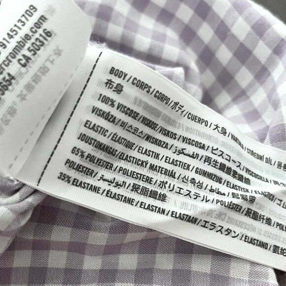 Women's Hollister Lavender Gingham Puffy Sleeve Size XS Crop Top - Picture 4 of 6